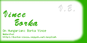 vince borka business card